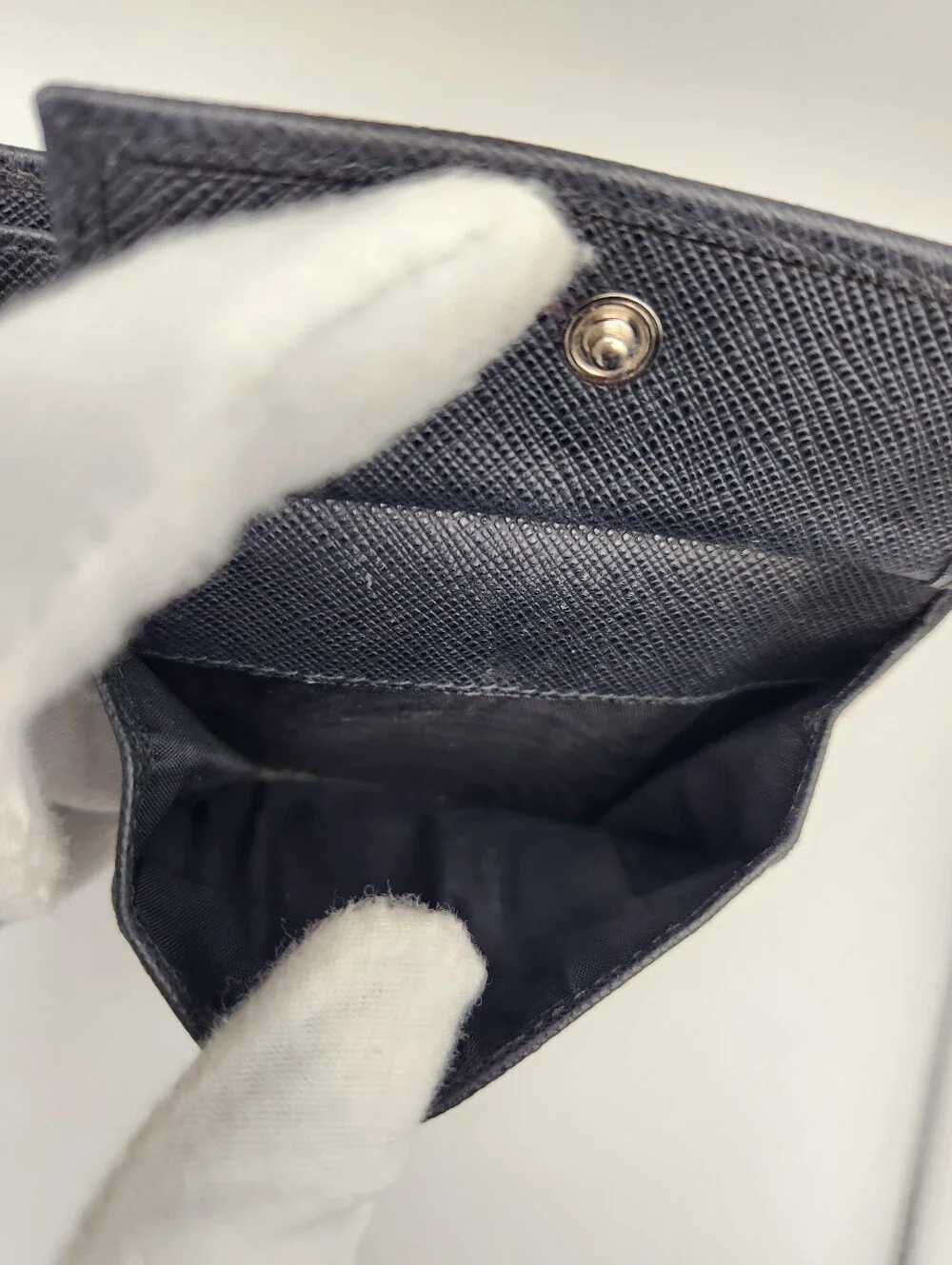 Prada Saffiano Leather Rabbit Bifold Wallet - Black